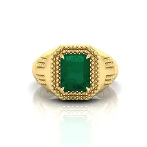 3.25 to 16.25 Ratti Panna Panchdhatu Adjustable Rashi Ratan Gold Plating Ring for Astrological Purpose Men & Women