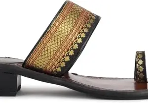 Picktoes PT-1192 Women's Black Synthetic Leather Casual Heel Sandal