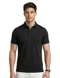 AWG ALL WEATHER GEAR Collar Tshirts | Half Sleeves Plain-Regular Fit | Dryfit Solid Polo T-Shirt | Sports wear Casual Tees | Moisture Wicking Activewear | Lightweight Quick Dry Gym & Running Polo