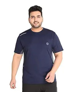 CHKOKKO Men's Polyester Regular Fit Solid Sports T-Shirt