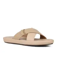 Inc.5 Womens Beige Casual Cross strap Round Toe Comfort Flats