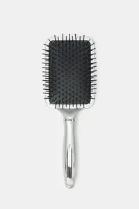 DAZVI Paddle Hair Brush with Back Mirror for Makeup- Portable Cushioned Hair Comb Brush for Men & Women, Ultra Soft & Flexible Nylon Bristles Great for Travel Detangling Hair Comb for All Hair Types
