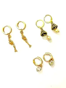 RISYANKA JEWELS Women Stylish brass gold plated bali earring RJ1092
