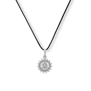 A AKSHAT SAPPHIRE 92.5% Pure Sterling Silver Divine God Sun Locket with Black Thread |Pendant for Kids & Woman- EVE_KD7334