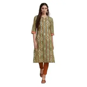 BIBA Women Cotton Printed Straight Kurta