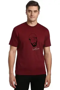 Peter England Men's Regular Fit T-Shirt (PCKCTRGF310226_Maroon