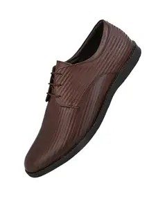 ALBERTO TORRESI Textured Leather Office/Dress Formal Derby Shoes Brown