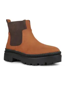 Inc.5 Womens Tan Casual Solid Round Toe Chelsea Boots