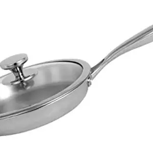 Nirlon Platinum Triply Stainless Steel Fry Pan with Glass Lid- 20 cm (Induction Friendly) price in India.