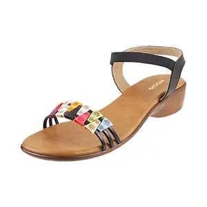 Mochi Womens Synthetic Black Sandals (Size (8 UK (41 EU))