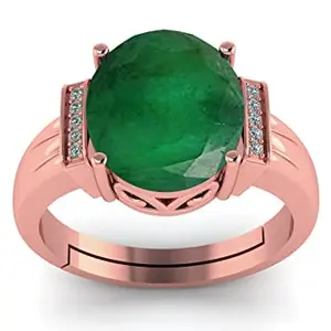 LMDLACHAMA LMDLACHAMA 5.25 Ratti / 4.50 Carat Natural Emerald Panna Birthstone Rose Gold Adjusrable Ring For Men And Women