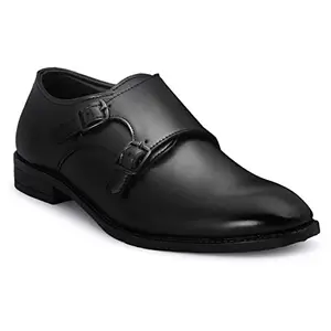 Longwalk Formal Shoes Double Monk Strap for Men's Black