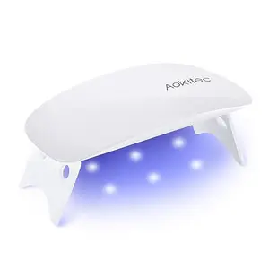 Aokitec Mini UV LED Nail Lamp, Portable Gel Light Mouse Shape Pocket Size Nail Dryer with USB Cable for all Gel Polish(White)
