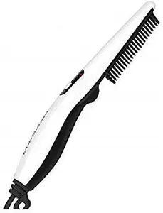 Dannyzone V2 Multifunctional Quick Beard Electric Hair Styler Comb For Men With Side Hair Detangling, Curly Hair Straightening For Beard Style(White)