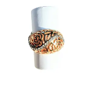 Golden Color Ring With Intricate Netted Design For Anniversary & Birthday For Women (16)