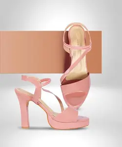 Picktoes SC-R371 Women's Pink Synthetic Leather Casual Heel Sandal