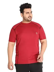 CHKOKKO Men's Polyester Regular Fit Solid Sports T-Shirt
