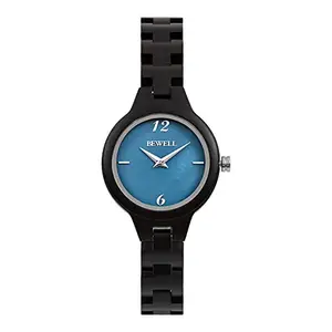 BEWELL Ebony Wood Watch for Women, Equipped with Japanese Movement