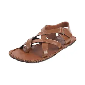 Mochi Men's Tan Leather Sandals-7 UK (41 EU) (18-580)