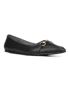 Inc.5 Womens Black Solid Pointed Toe Casual Ballerinas