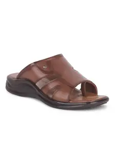 Liberty Men Formal Slippers with Kid Leather Upper|PU Sole Mid Heel Slipper for Men|Stylish Soft & Comfortable Slipper for Men | Formal Slipper for Men (6 UK - Tan)