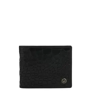Da Milano RFID Protected Leather Wallet for Men with Card Slot - Black