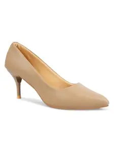 CLOG LONDON Women Pumps Stylish Comfortable Sandals, Office, Party & Casual Outfits,CLF2552-BEIGE-39