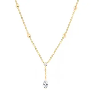 MINUTIAE Womens Gold-Plated Stones-Studded Pendant Necklace With Chain MNT0419MD_G