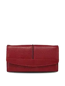 GENWAYNE Leather Wallet for Women, Cherry