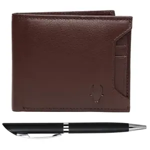 WildHorn Men's Brown Genuine Leather Wallet Gift Set Combo
