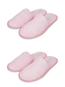 Travelkhushi Premium Slippers - Pack of 2 Pairs Pink