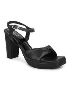 INC.5 Women Black Solid Platform Heels