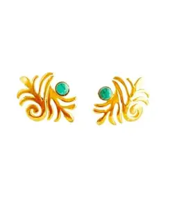 AHIM Parvati Gold Plated Stud Earrings for Women - Elegant Handcrafted Statement Jewellery Earring - Perfect Jewelry Gifts for Mother's Day
