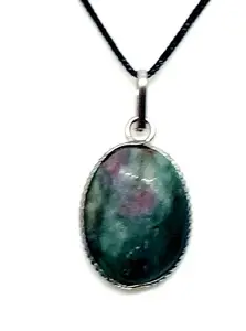 ASTROGHAR Natural Ruby Fuchsite Mini oval Crystal Pendant For Men And Women