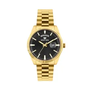 Mont Neo Men Quartz Black Dial Analog Stainless Steel Watch G3505D-M2204