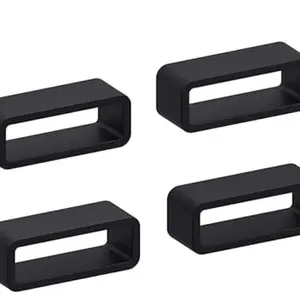 18mm 20mm 22mm 24mm Rubber Silicone Watch Band Watch Strap Loops/Keepers Holder Retainer Loop Replacement - Black color Watch Band Loop - 4-piece (18mm)