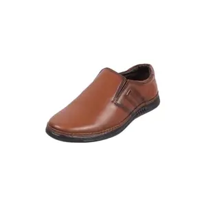 Metro Men Tan Premium Leather Slip-on Formal Shoes UK/10 EU/44 (19-467)