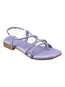 TRYME Purple Flats Sandals Amazing Design Women's Fashion Slippers | Light weight Comfortable & Trendy Sandals|Casual and Stylish Sandals for Walking, Officewear, All Day Wear