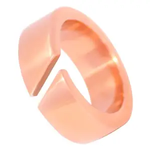 Sword Cut Pure Copper Handmade Heavy 3mm Thick Cuff Ring Jewelry for Unisex (17)