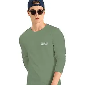 London Hills Men's Cotton Regular Fit Printed Round Neck Full Sleeve T-Shirt