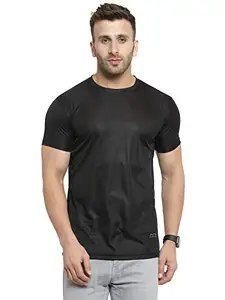 Scott International Men's Lightweight, Quick Dry, Regular Fit Half Sleeves Dryfit Round Neck T-Shirt (AWGDFT-BL-XXXL_Black_XXXL)