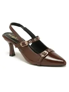 Valiosaa Women's Brown Heels Size-37