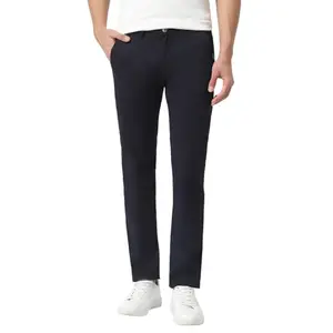 Urbano Fashion Men's Navy Blue Cotton Slim Fit Casual Chinos Trousers Stretch (chino-navy-34-fba)