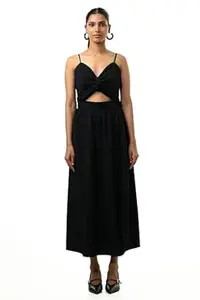 Easternio Women’s Black Cut-Out Maxi Dress | Sleeveless Party Dress