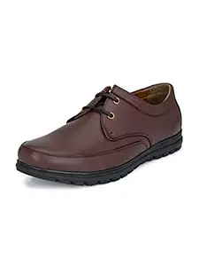 Eego Italy Comfortable Formal Lace Up Shoes (19106-BROWN-7)