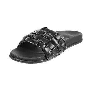 Metro Women Black Synthetic Sliders UK/7 EU/40 (41-4187)