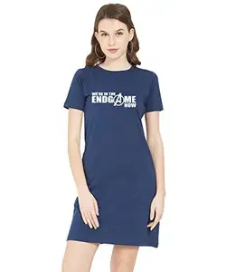 Stylish Cotton Blend Printed T-Shirt for Women | Casual Wear | Soft & Comfortable Fabric | Trendy Short Sleeve (Navy Blue_Large_Pack of 1)#9618