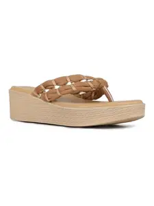 Inc.5 Womens Beige Casual Solid Round Toe Sandal