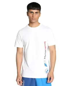 Puma Men's Printed Regular Fit T-Shirt (624155_White
