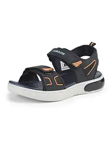 ABROS Men's ASLG0159 Sports Sandal -Navy/Orange -7UK
